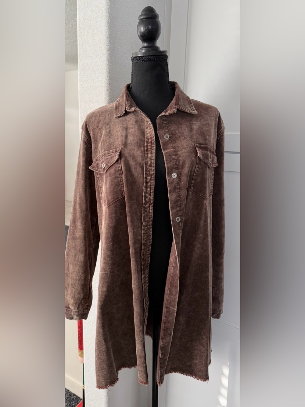 Umgee Brown Corduroy Shirt Jacket